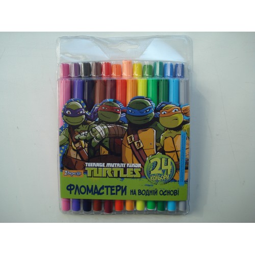 Фломастеры для досок на водной основе цветные Ninja Turtles в наборе 24 шт